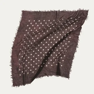 Scarves | Pas De Calais Light Wool Dot Print Scarf Brown