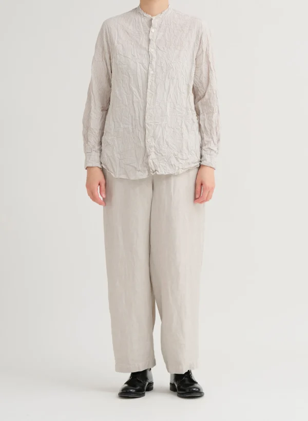 Pants | Pas De Calais Linen Twill Wide Pants Light Gray