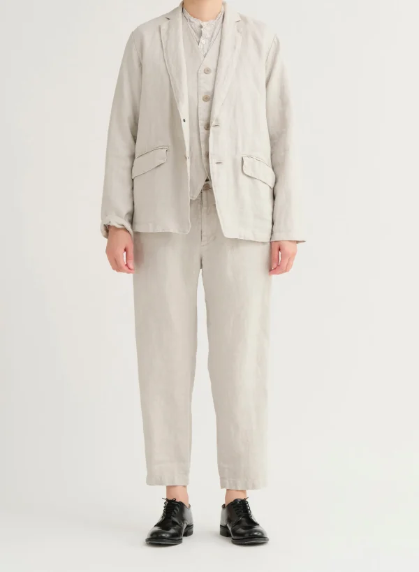 Pants | Pas De Calais Linen Twill Tapered Pants Light Gray