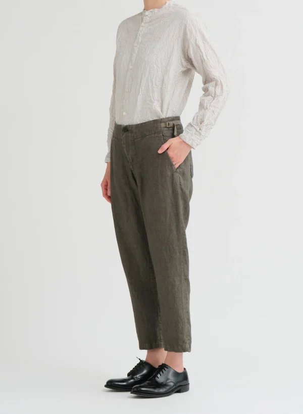 Pants | Pas De Calais Linen Twill Tapered Pants Khaki