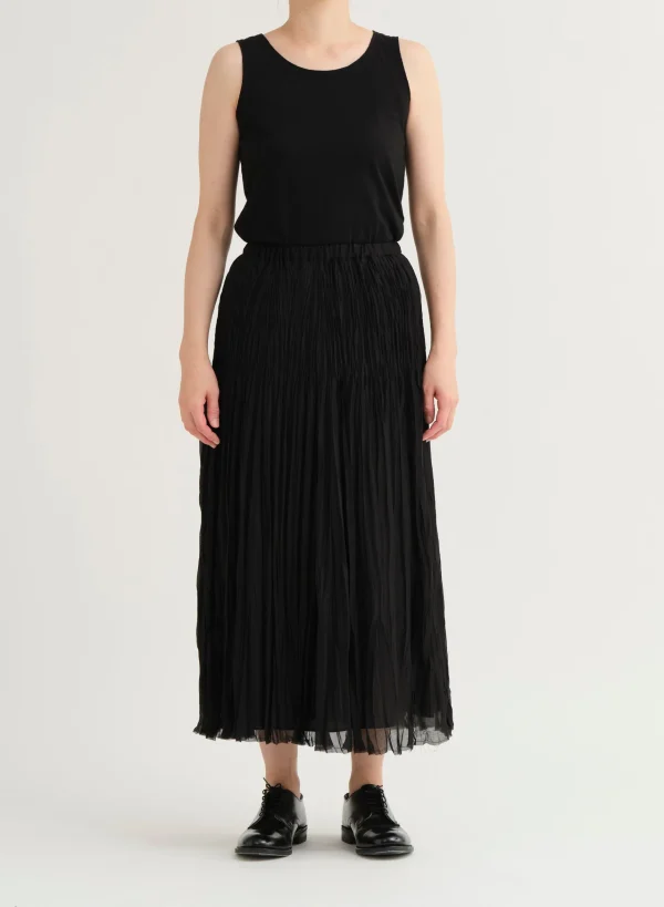 Skirts | Pas De Calais Organdy Hand Pleated Long Skirt Black