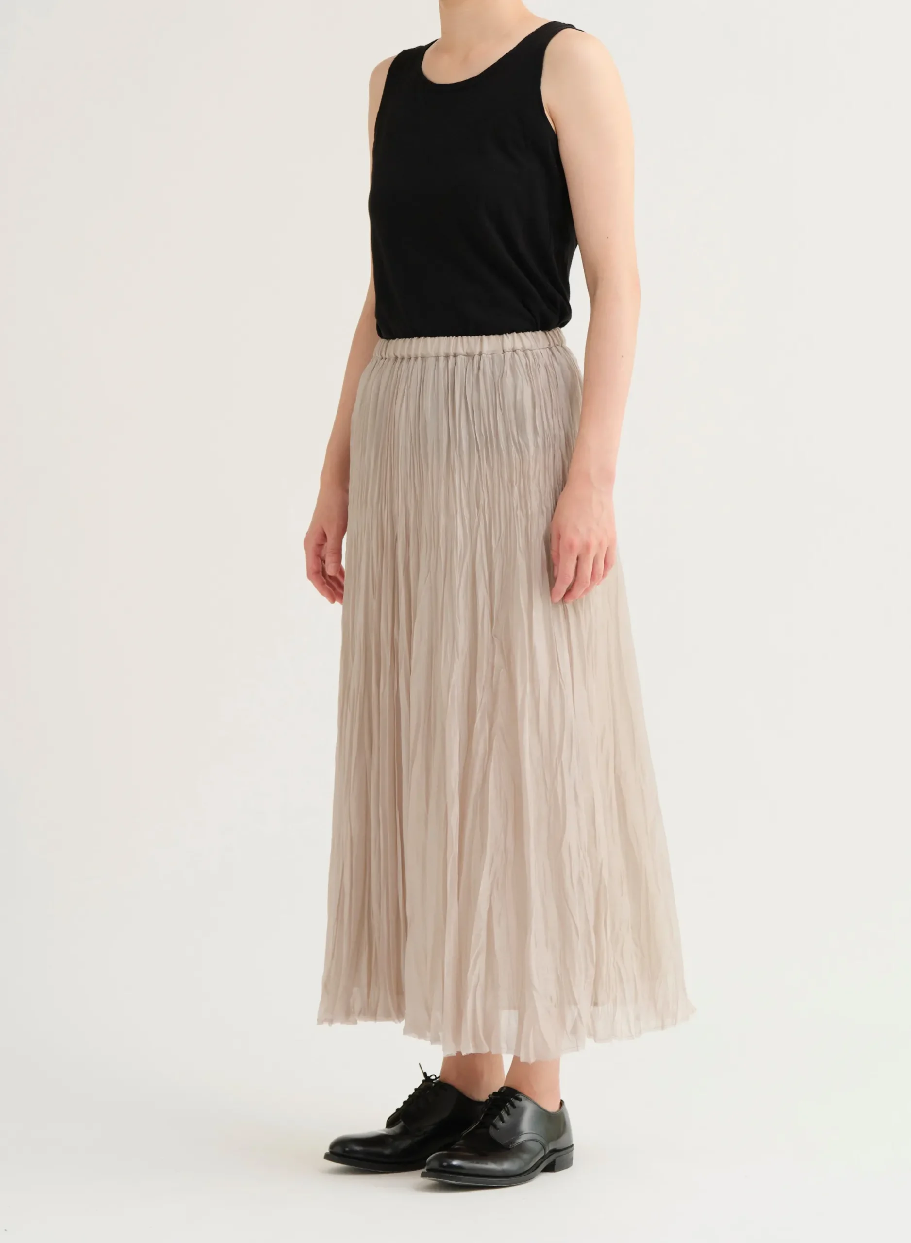 pas_de_calais_organdy_han_2-1.webp Skirts | Pas De Calais Organdy Hand Pleated Long Skirt Natural