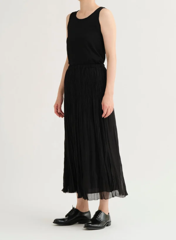 Skirts | Pas De Calais Organdy Hand Pleated Long Skirt Black