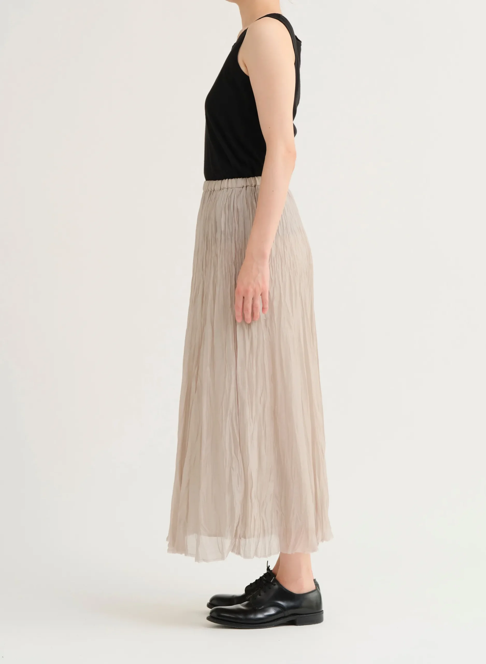pas_de_calais_organdy_han_3.webp Skirts | Pas De Calais Organdy Hand Pleated Long Skirt Natural