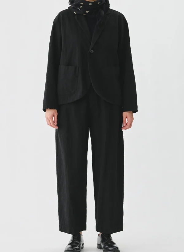Outerwear | Pas De Calais Recycled Denim Coniferous Tree Jacquard Jacket Black