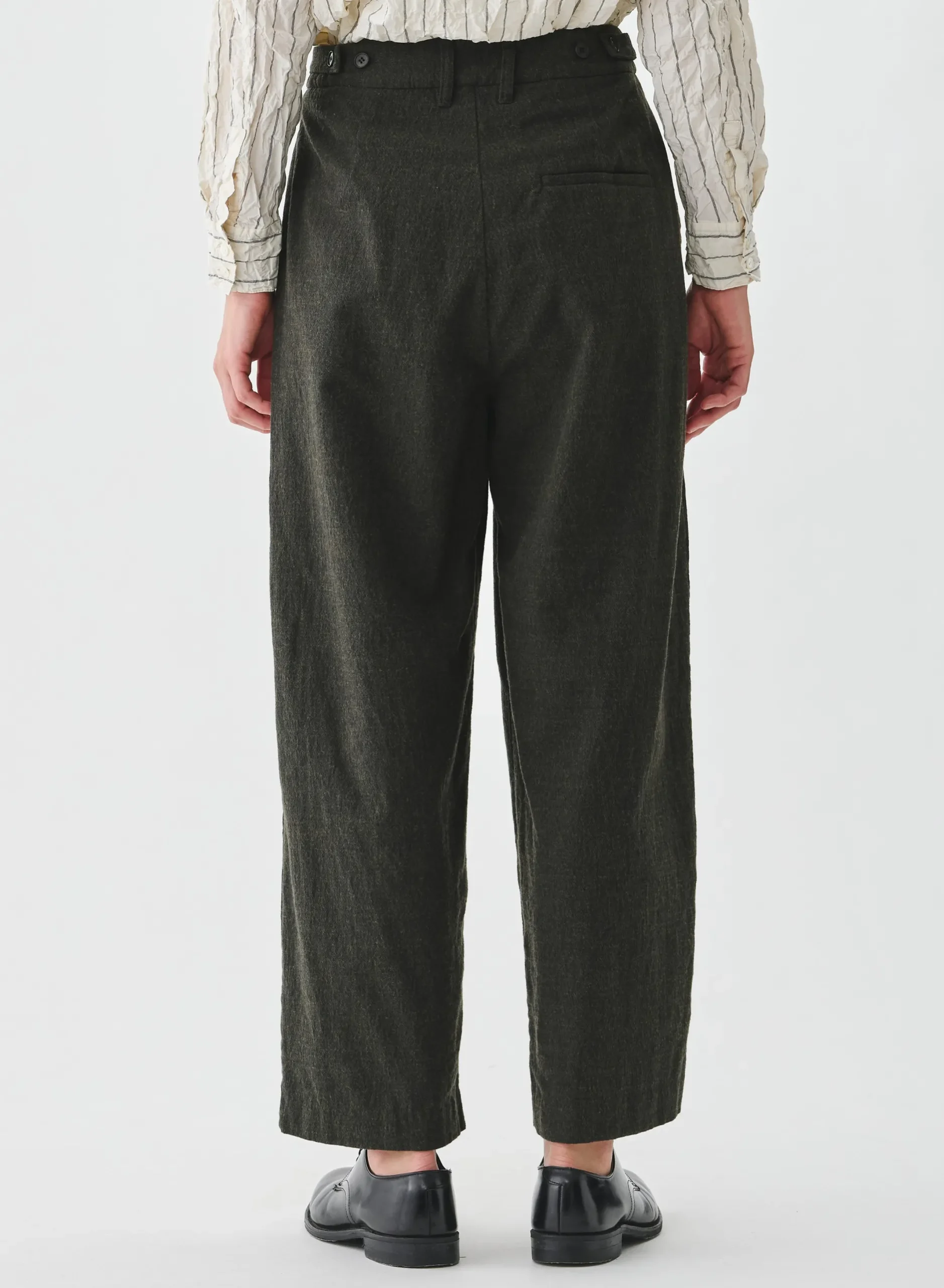 pas_de_calais_washed_cott_2.webp Pants | Pas De Calais Washed Cotton Wool Wide Pants Khaki