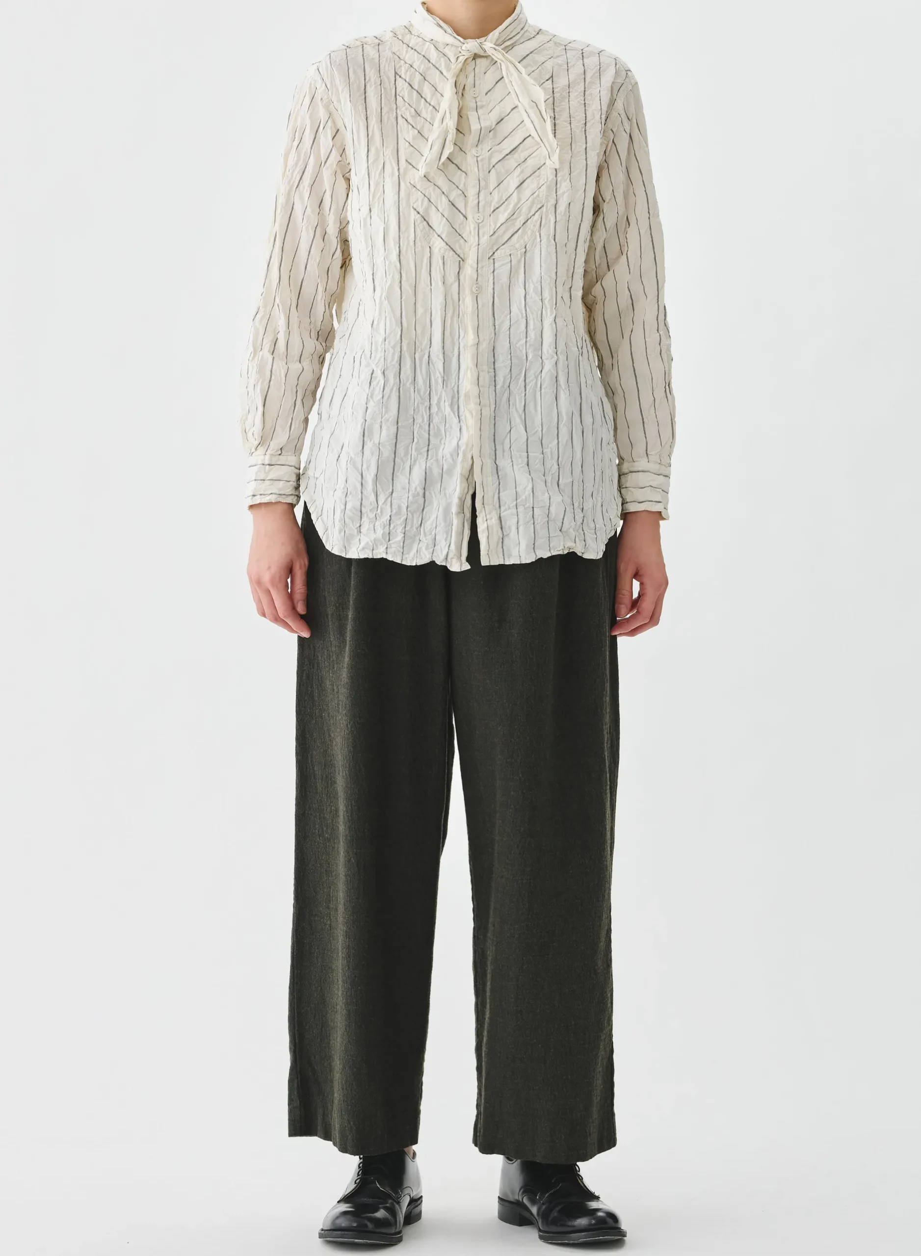 pas_de_calais_washed_cott_4.webp Pants | Pas De Calais Washed Cotton Wool Wide Pants Khaki