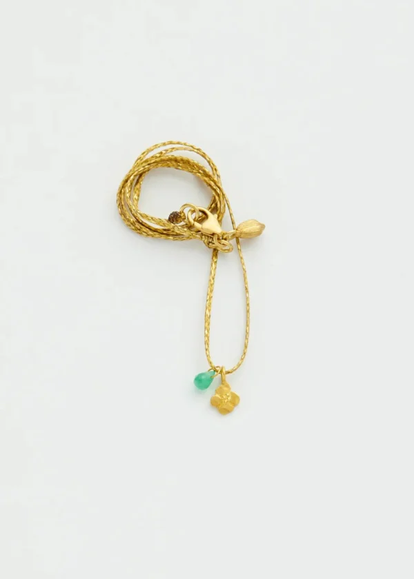 Jewelry | Pippa Small 18kt Gold Anemone and Single Tiny Pendant on Cord Necklace