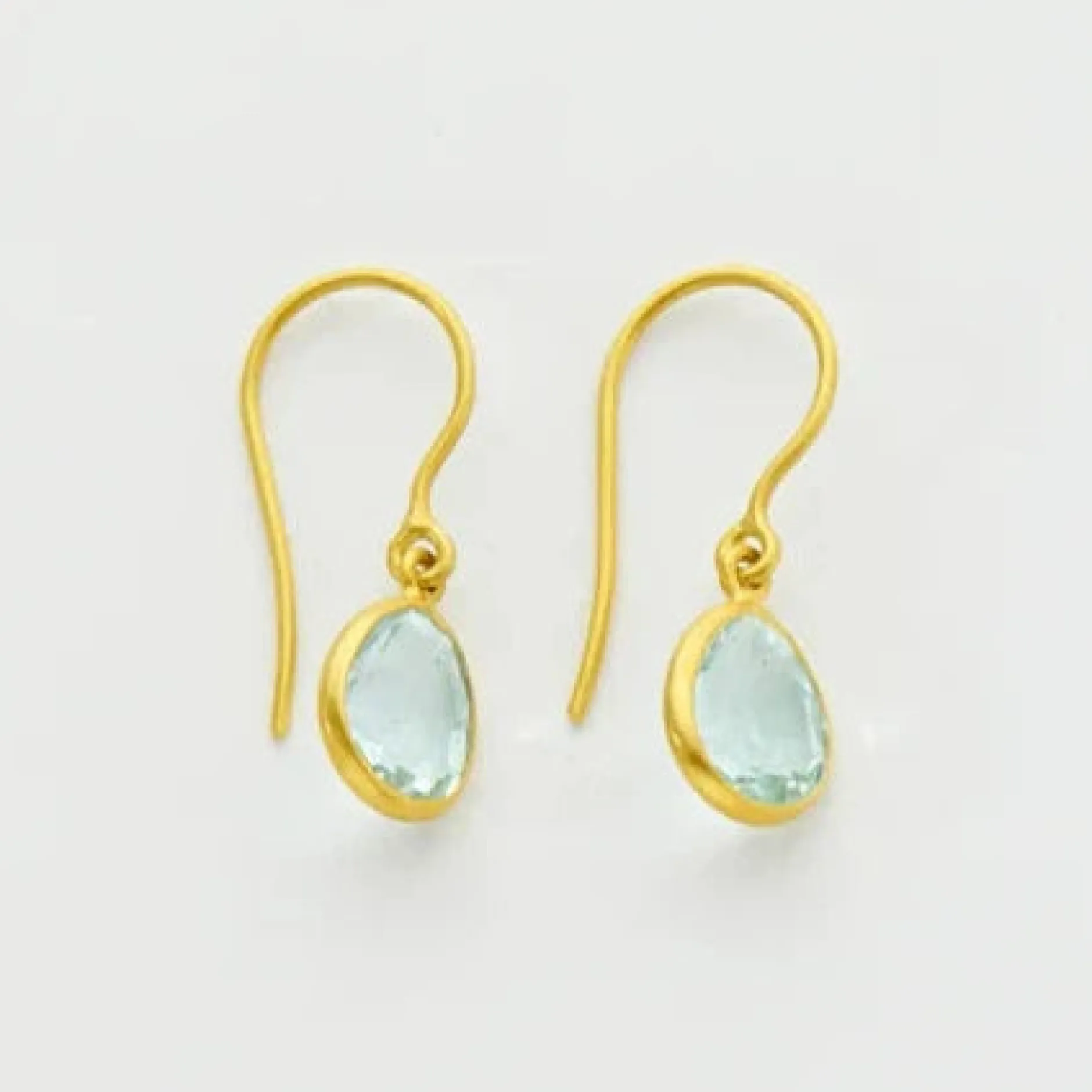 pippa_small_kt_gold_iris__0-1.webp Jewelry | Pippa Small 18kt Gold Iris Single Drop Earrings Aquamarine