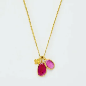 Jewelry | Pippa Small 18kt Gold Iris Double Pink Tourmaline and Anemone Necklace