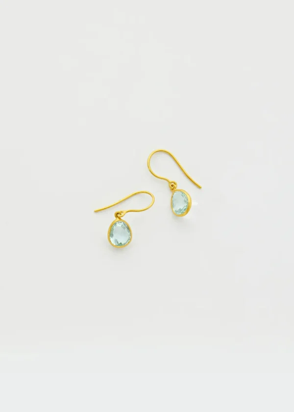 Jewelry | Pippa Small 18kt Gold Iris Single Drop Earrings Aquamarine