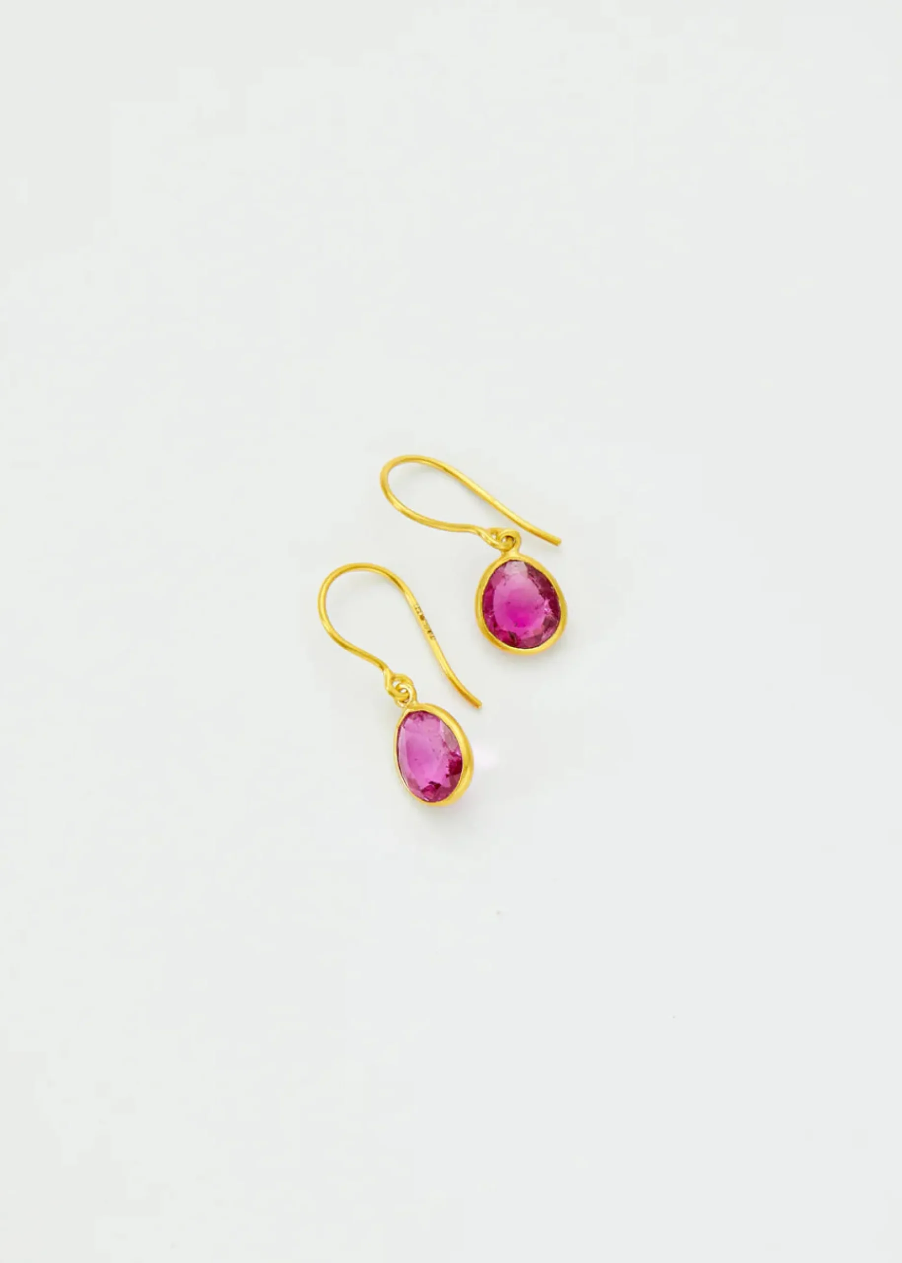 pippa_small_kt_gold_iris__1-2.webp Jewelry | Pippa Small 18kt Gold Iris Single Drop Earrings Pink Tourmaline