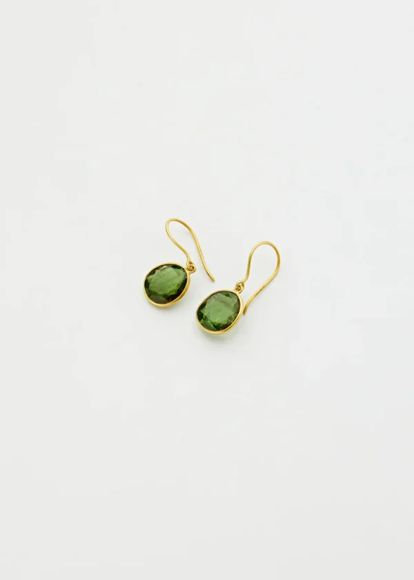 Jewelry | Pippa Small 18kt Gold Iris Single Drop Earrings Green Tourmaline