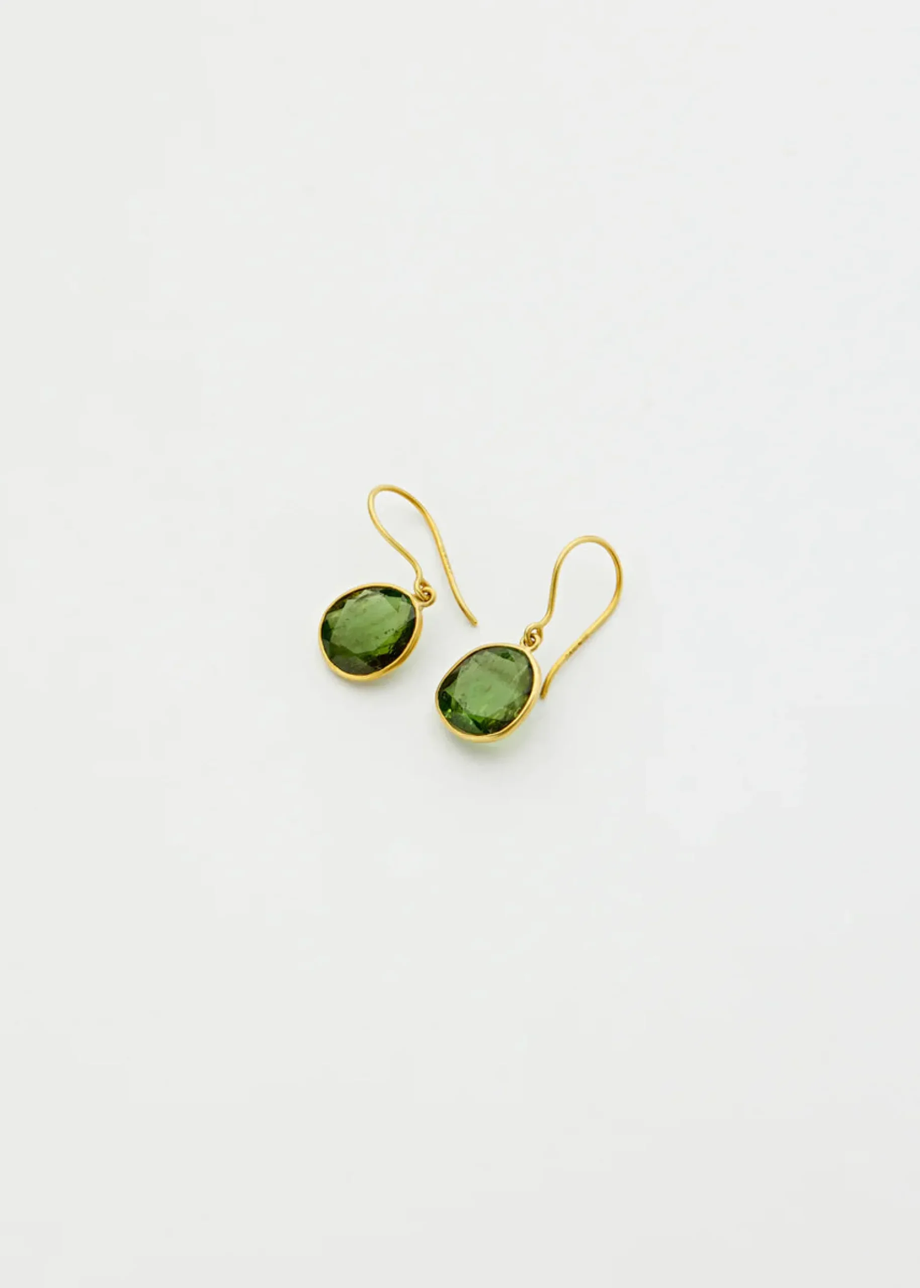 pippa_small_kt_gold_iris__1-3.webp Jewelry | Pippa Small 18kt Gold Iris Single Drop Earrings Green Tourmaline