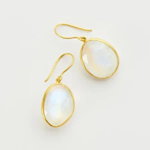 Jewelry | Pippa Small 18kt Gold Theia Single Drop Earrings Rainbow Moonstone