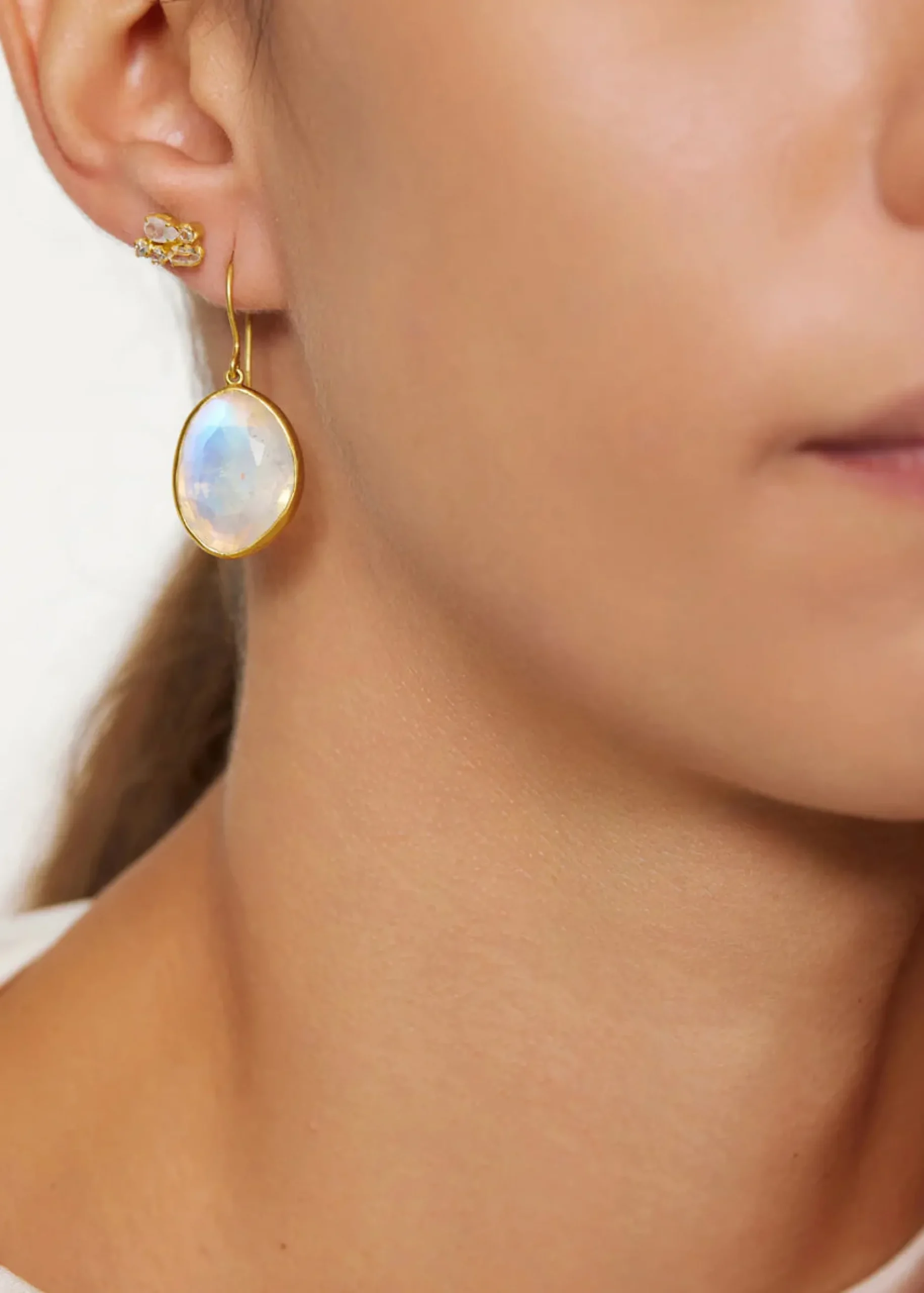 pippa_small_kt_gold_theia_2.webp Jewelry | Pippa Small 18kt Gold Theia Single Drop Earrings Rainbow Moonstone