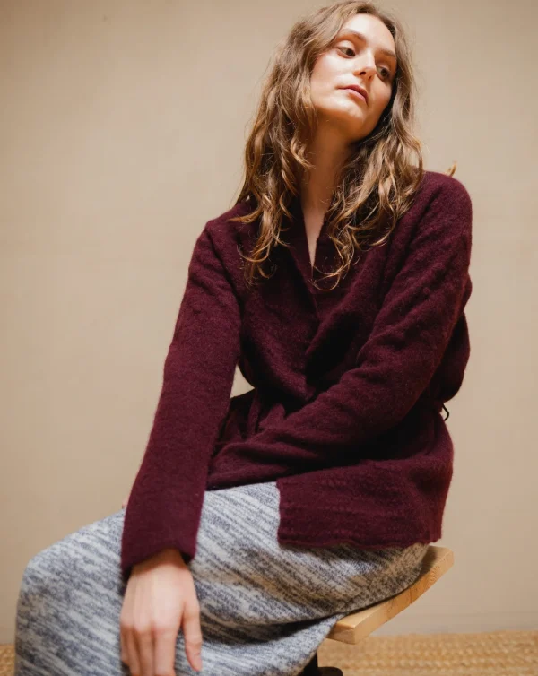 Sweaters | Ros Duke Polka Cardigan Damson