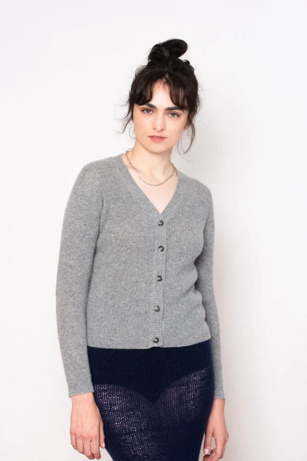 Sweaters | Ros Duke Rib Cardigan Ash Grey