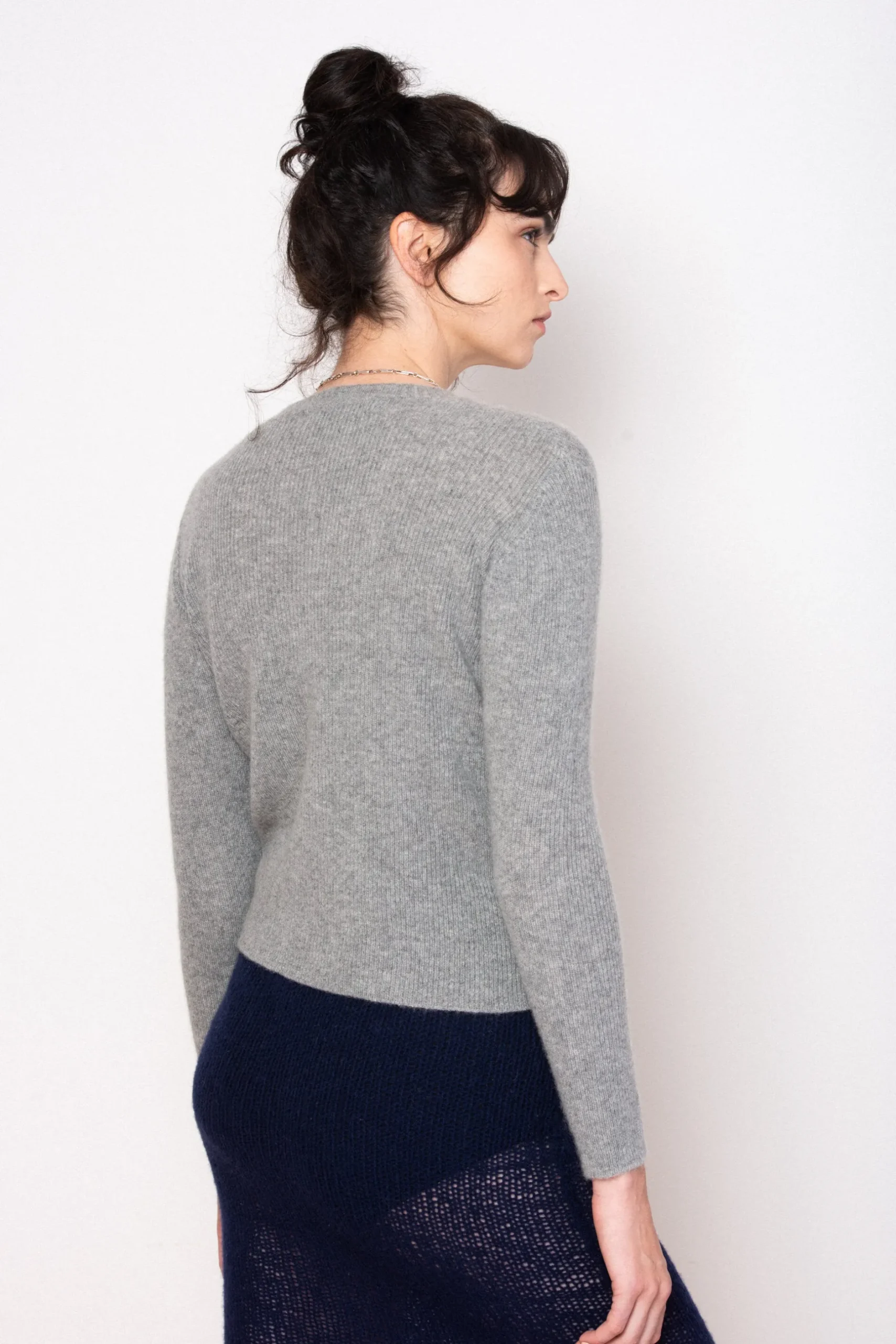 ros_duke_rib_cardigan_ash_2.webp Sweaters | Ros Duke Rib Cardigan Ash Grey