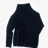 Sweaters | Ros Duke Slub Turtleneck Navy