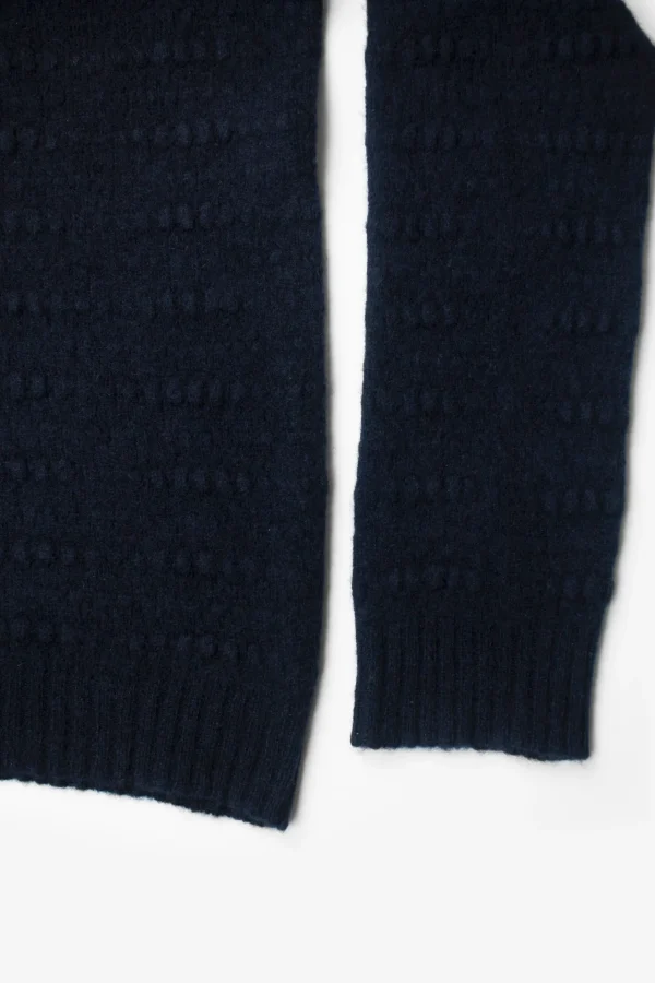 Sweaters | Ros Duke Slub Turtleneck Navy