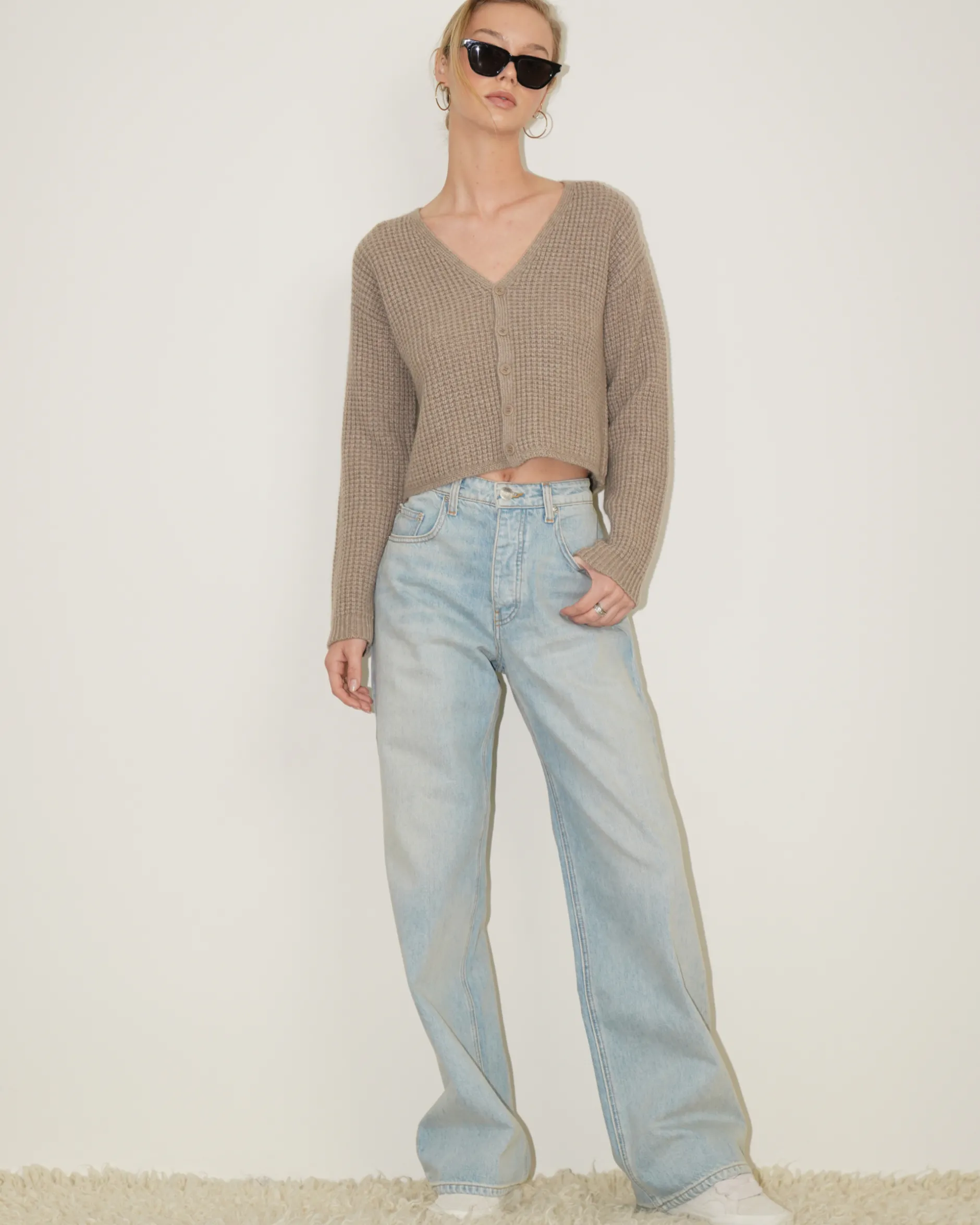 sablyn_bianco_cropped_v_n_0.webp Sweaters | Sablyn Bianco Cropped V Neck Cardigan Eco Gravel