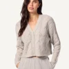Sweaters | Sablyn Jolie V-Neck Cropped Cable Cardigan Foggy