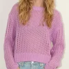 Sweaters | Sablyn Sabyln Marci Long Sleeve Relaxed Pullover Open Stitch Orchid