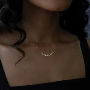 Jewelry | Sia Taylor 18K Mini Rainbow Dots Arc Necklace