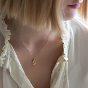 Jewelry | Sia Taylor 18K Rainbow Falling Leaf Pendant