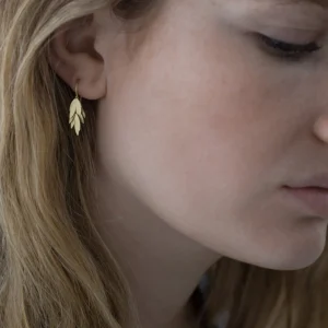Jewelry | Sia Taylor 18K Small Golden Leaf Earrings
