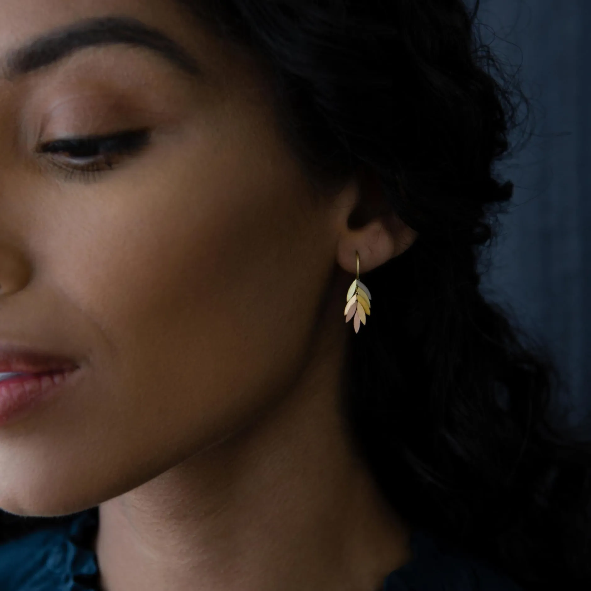 sia_taylor_k_small_rainbo_1.webp Jewelry | Sia Taylor 18K Small Rainbow Leaf Earrings