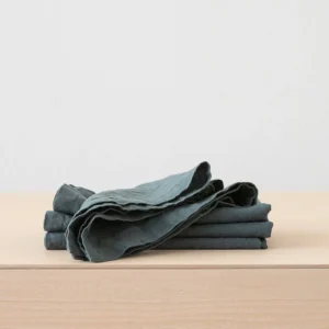 Home Decor | Pillows | Thistle Hill Stonewashed Linen Napkins Balsam Green