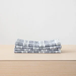 Home Decor | Pillows | Thistle Hill Striped Linen Napkins Indigo Multistripe