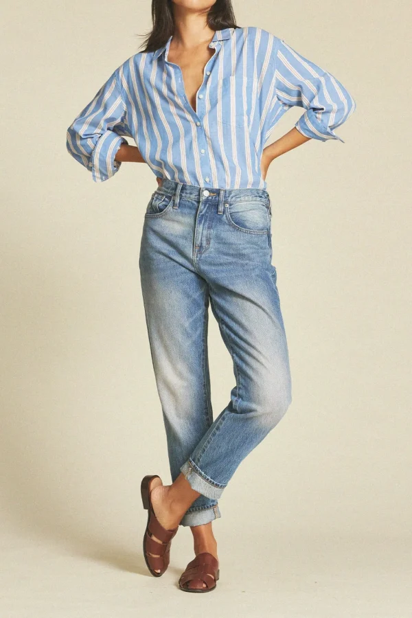 Shirts + Tops | Trovata Blake Oversized Shirt Napoli Stripe