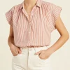 Shirts + Tops | Trovata Della Shirt Brandy Stripe