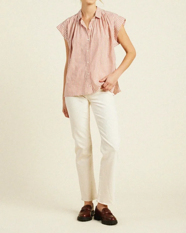 Shirts + Tops | Trovata Della Shirt Brandy Stripe