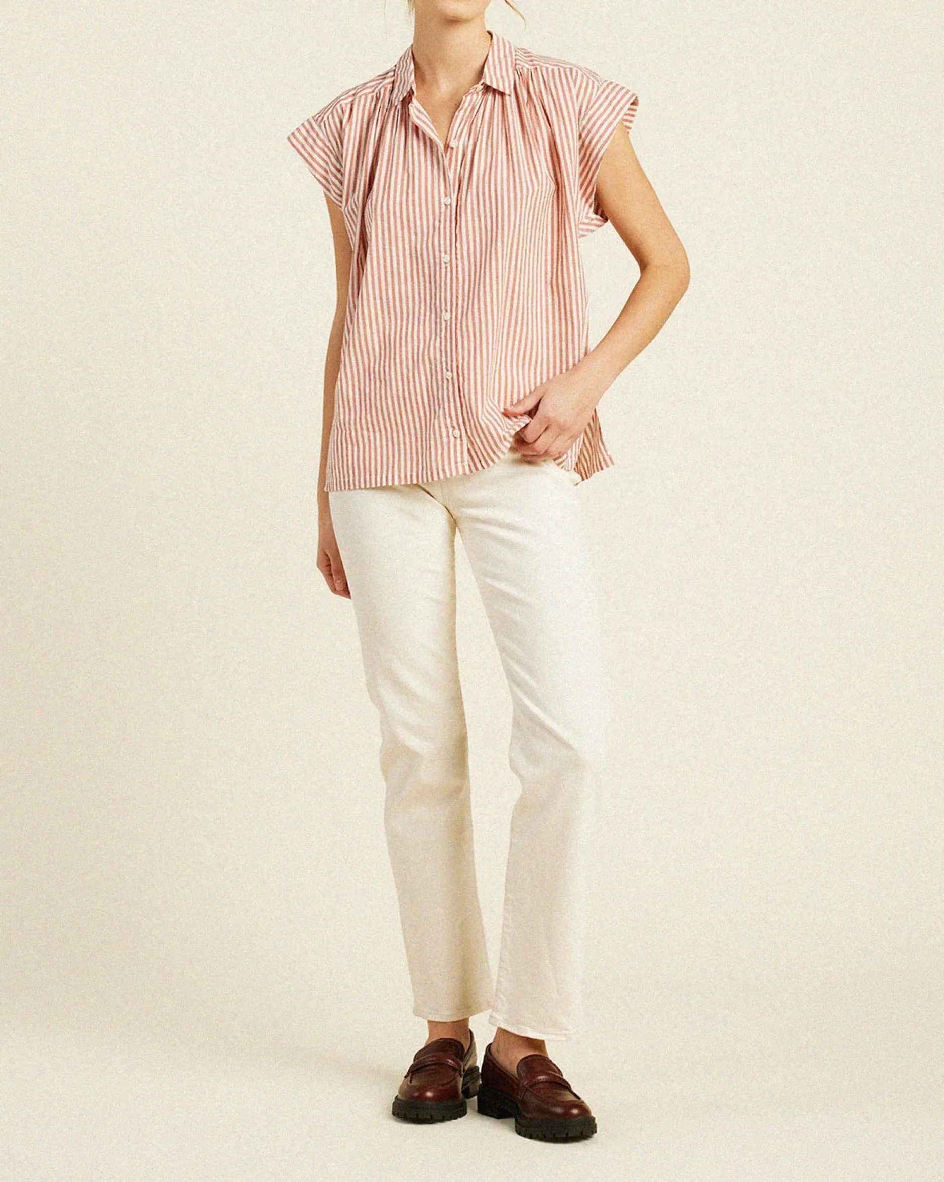 trovata_della_shirt_brand_3.webp Shirts + Tops | Trovata Della Shirt Brandy Stripe