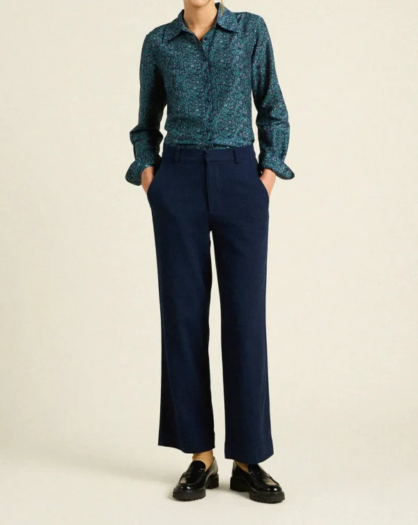 Shirts + Tops | Trovata Jacquelin Shirt Blue Ridge Ditsy