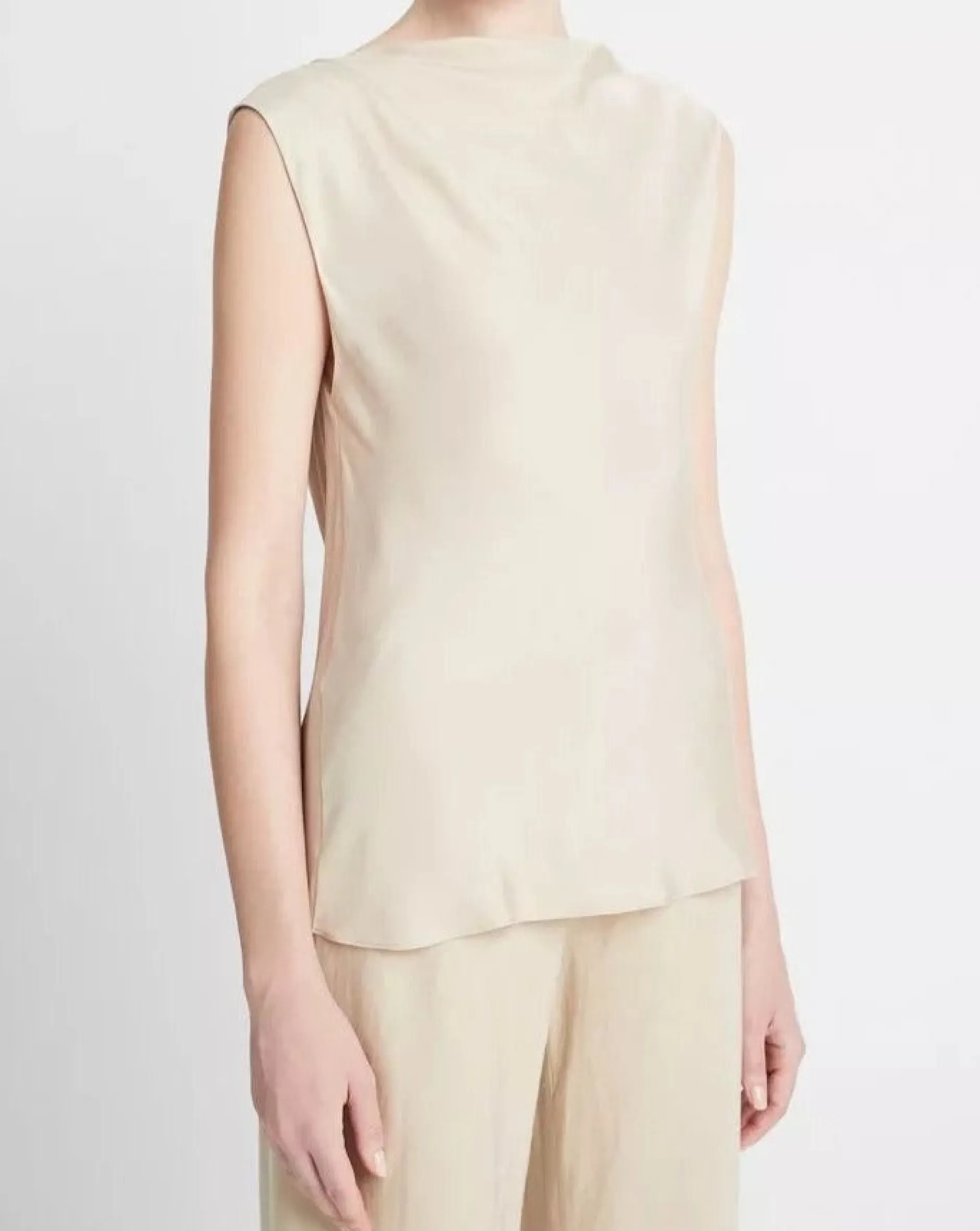 vince_asymmetric_drape_ca_0.webp Shirts + Tops | Vince Asymmetric Drape Cap Slv Blouse Oat Sand