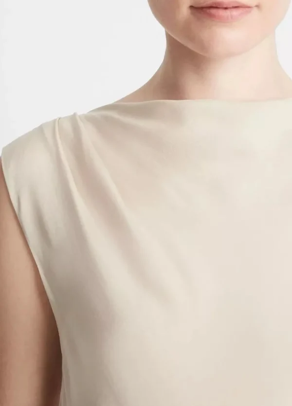 Shirts + Tops | Vince Asymmetric Drape Cap Slv Blouse Oat Sand