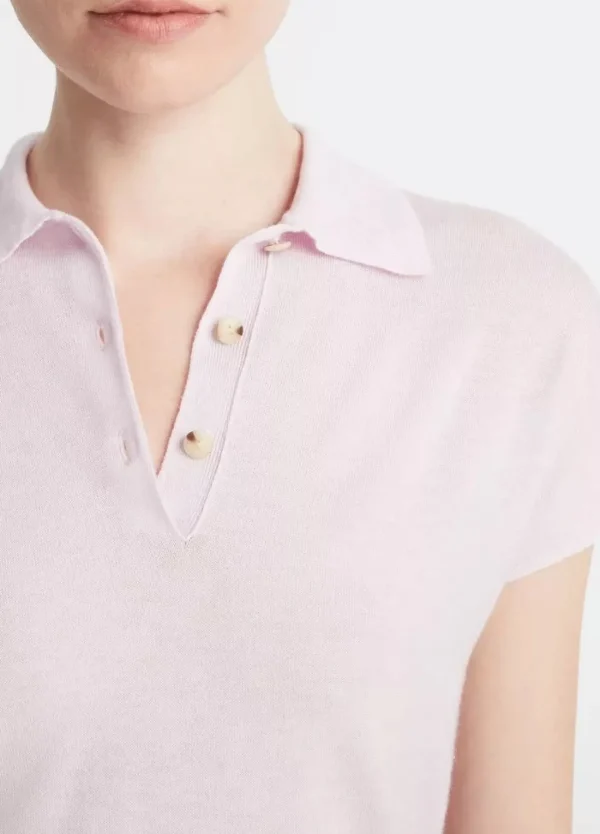 Shirts + Tops | Vince Cap Sleeve Polo Peony