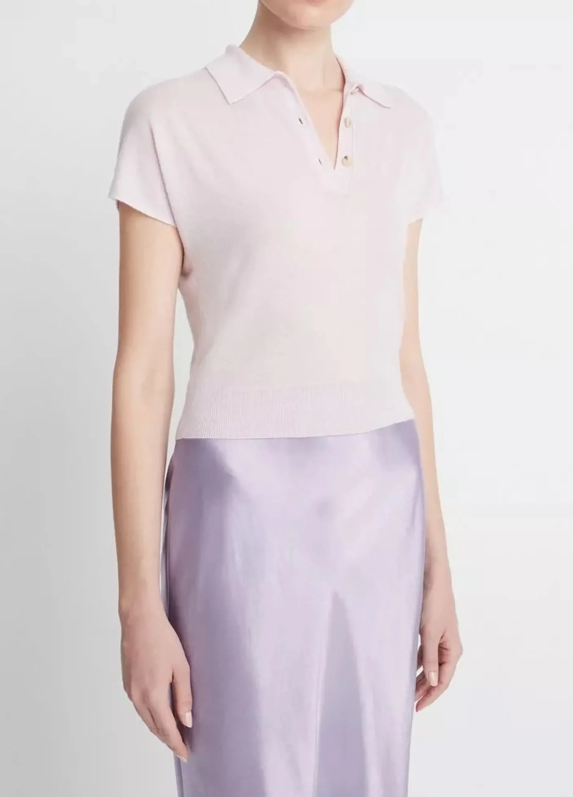 vince_cap_sleeve_polo_peo_2.webp Shirts + Tops | Vince Cap Sleeve Polo Peony