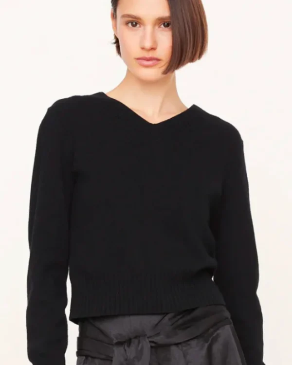 Sweaters | Vince Cropped V-neck Pullover Black