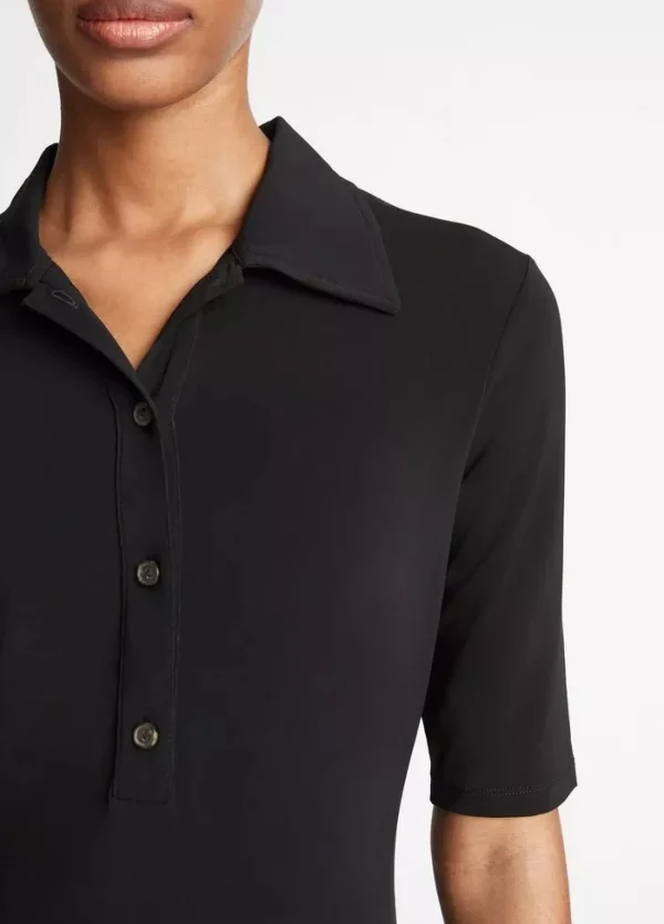 Dresses | Vince Elbow Sleeve Polo Dress Black