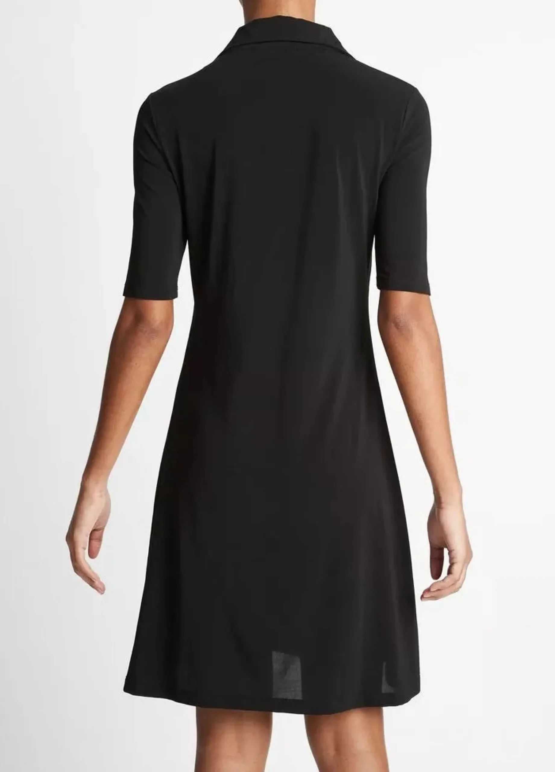 vince_elbow_sleeve_polo_d_3.webp Dresses | Vince Elbow Sleeve Polo Dress Black