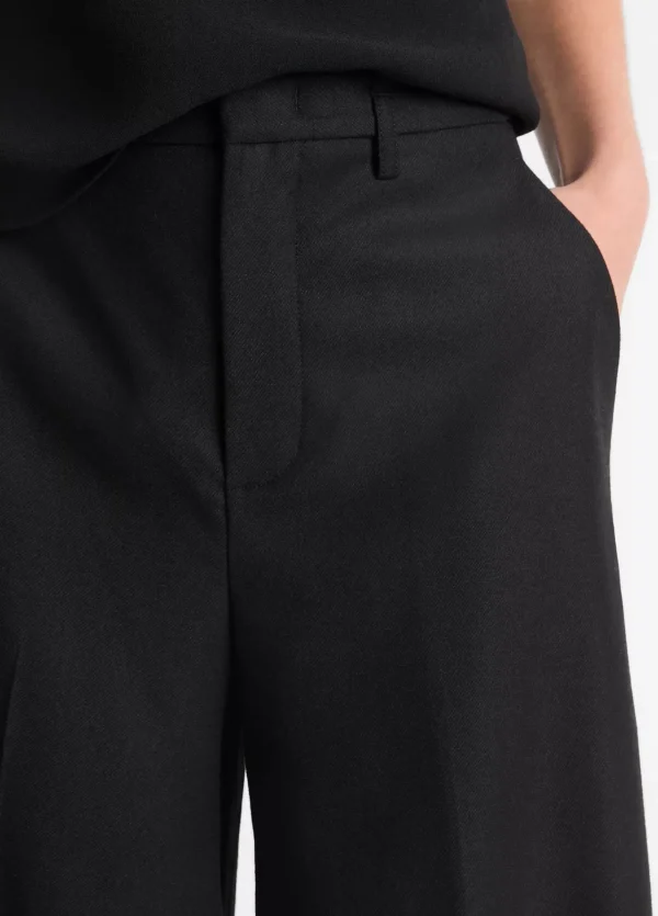 Pants | Vince Mid Rise Brushed Flannel Culotte Black
