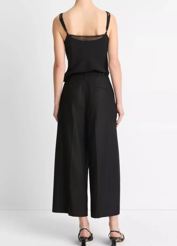 Pants | Vince Mid Rise Brushed Flannel Culotte Black