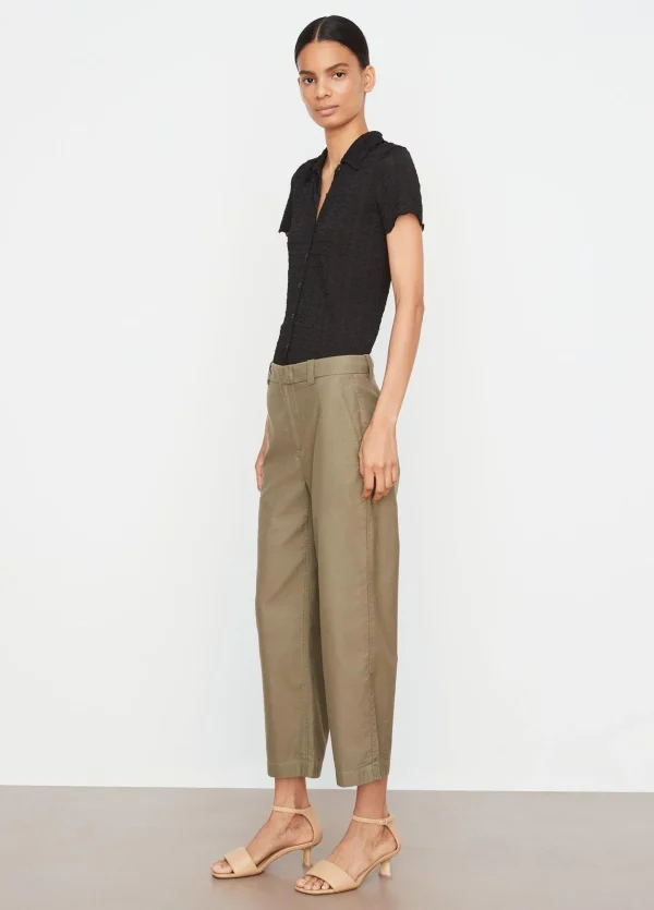 Pants | Vince Mid Rise Washed Cotton Crop Pant Olive
