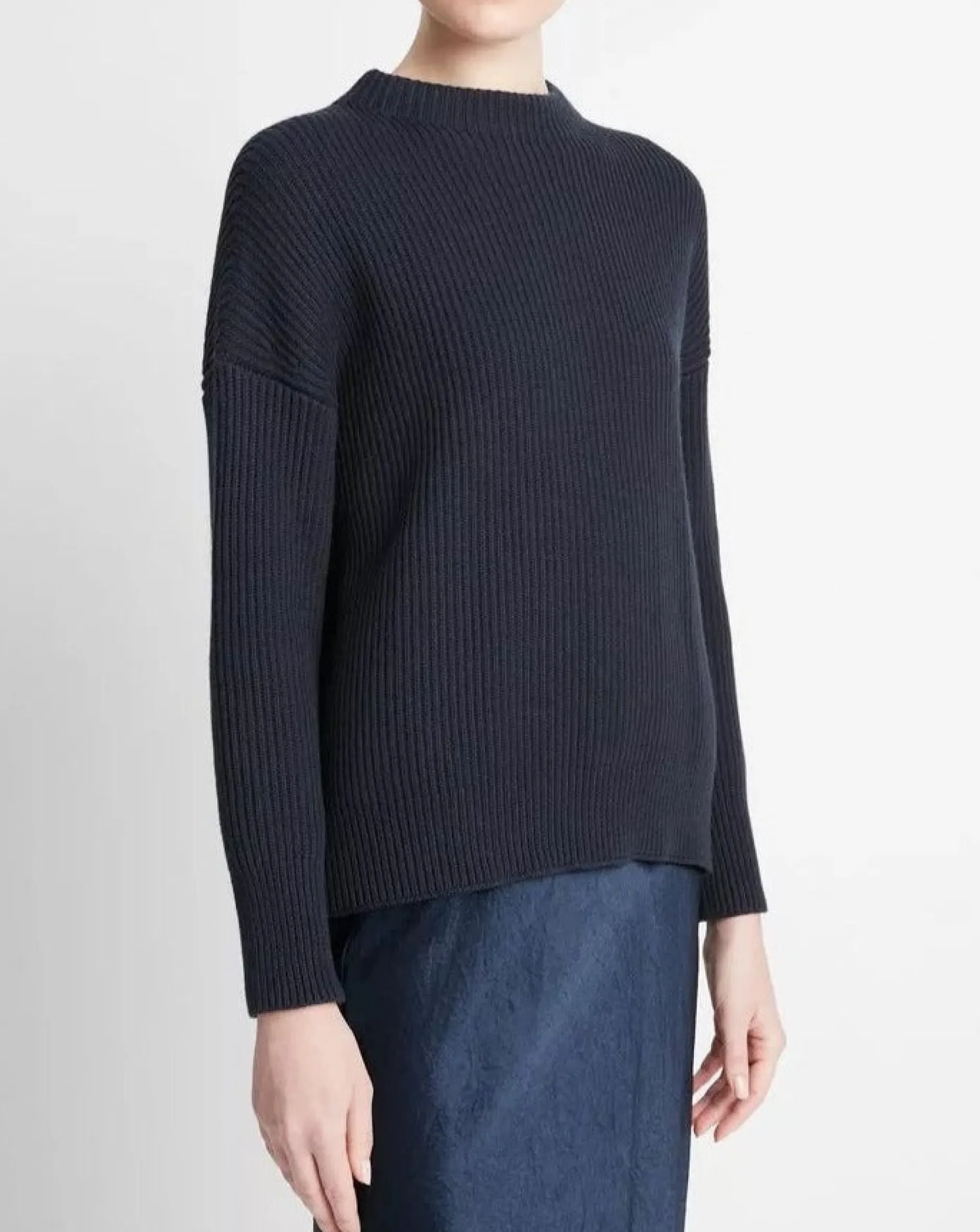 vince_ribbed_funnel_knit__0.webp Sweaters | Vince Ribbed Funnel Knit Navy